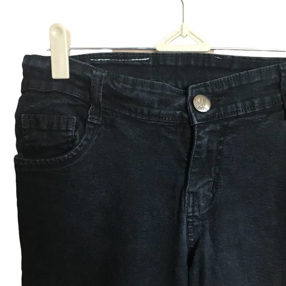 Mickey Mouse Embroidered Back Pocket Jeans Black Women Sz 32 Waist 31" - Picture 7 of 7